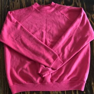 Vtg 70s hot pink sweater small